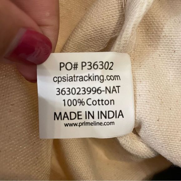 NWOT Prime The Killers Cotton Beige Canvas Tan Bag Tote with Leather Handles - Picture 8 of 9